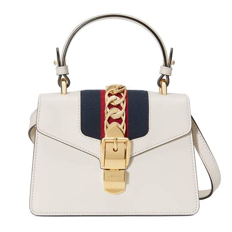 gucci sylvie mini white|gucci mini sylvie bag.